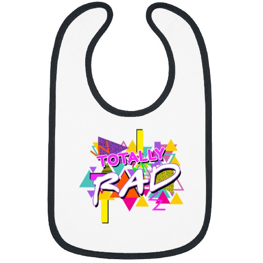 Totally Rad 80s 90s Tee Retro 1980s 1990s Halloween Party Bibs