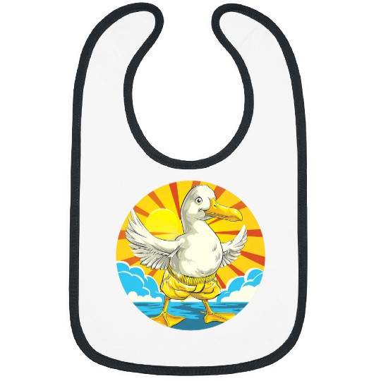 Duck Pet in swimsuit for Vacation and Swim Trunks Lovers Bibs