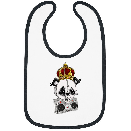 Panda Pet King Panda Bear Hip Hop by San Francisco Artist Zamiro Bibs