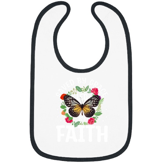 Led By Faith Butterfly Flower Religious Christian Bibs