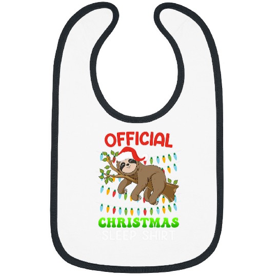 Sloth Pet Official Christmas sleep sloth Christmas Bibs