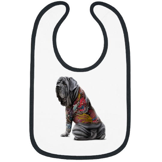 Neapolitan Mastiff Dog with Japanese Dragon Tattoo Irezumi Bibs
