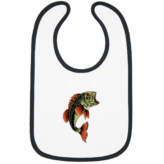Lake Erie Bass Fishing Bass Fish Gifts and Tees Fishermen Bibs