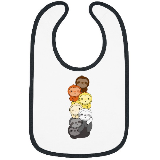 Sloth Pet Bear Brotherhood Flag Pile Pride LGBTQ sloths cute sloth Bibs
