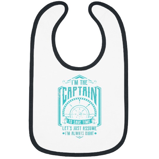 Fishing Fun Im The Captain Cool Ship Boat Owner Lake Ocean Fishing Bibs