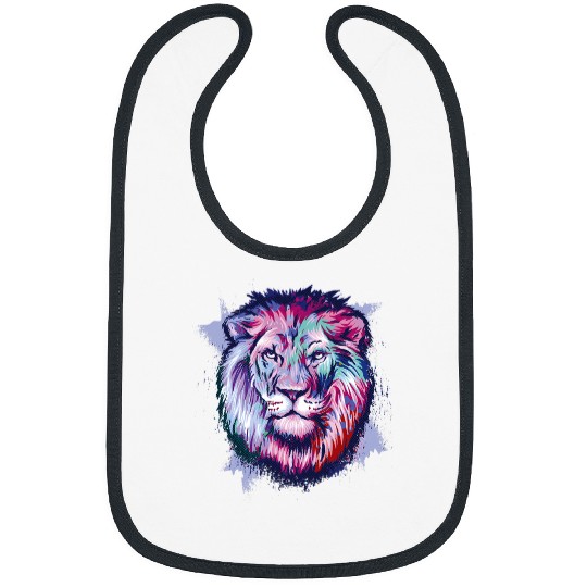 Lion Pet Face Art Painting Lion Lover Paint Animal Bibs