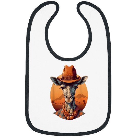 Giraffe Pet Cowboy Fun Animal Print for Animal lovers Bibs