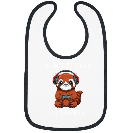 Panda Pet Do Not Disturb Funny Video Gaming Lesser Panda Gamer Bibs