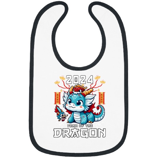 Dragon Pet Cute Red Chinese New Year of the Dragon Lunar Zodiac Bibs