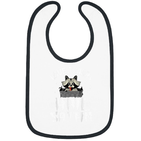 Raccoon Pet Love Trash Hail Satan Band Goth Rock Satanic Raccoon Bibs