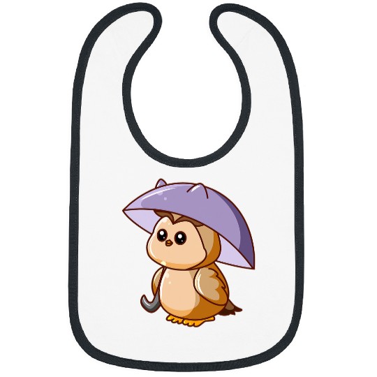 Owl Pet Birds of Prey Under the Umbrella Holding Umbrella Bibs