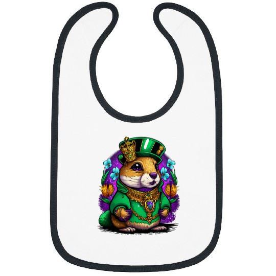 Mardi Gras King Queen Prairie Dog Bibs