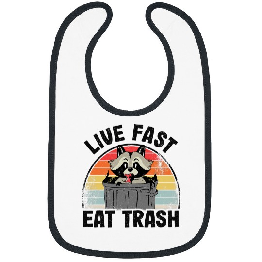 Raccoon Pet Live Fast Eat Trash Raccoon Bibs