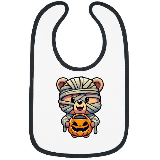 Bear Pet Chibi Mummy Halloween Costume Bear with JackoLantern Bibs