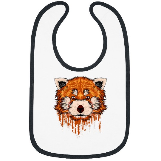Panda Pet Drawn panda face with spray art red panda Bibs