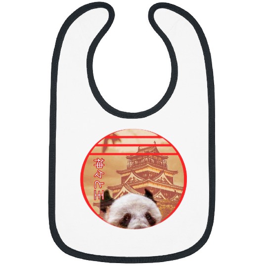 Panda Pet Peeking Japan Panda Triblend Bibs