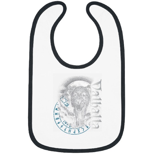 Valhalla wolfs Wolves Odins Runes Nordic Compass Viking Bibs