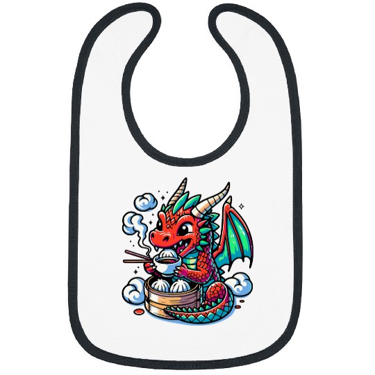 Dragon Pet Hong Kong Slang Kawaii Dim Sum Year of Dragon Anime Bibs