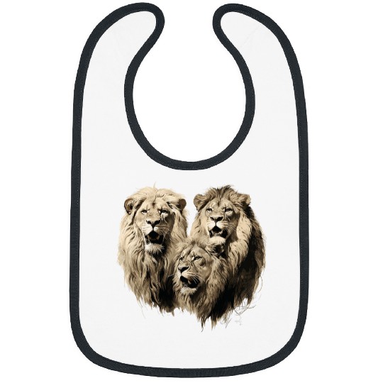 Lion Pet face art head for lovers lions King African Animal Bibs