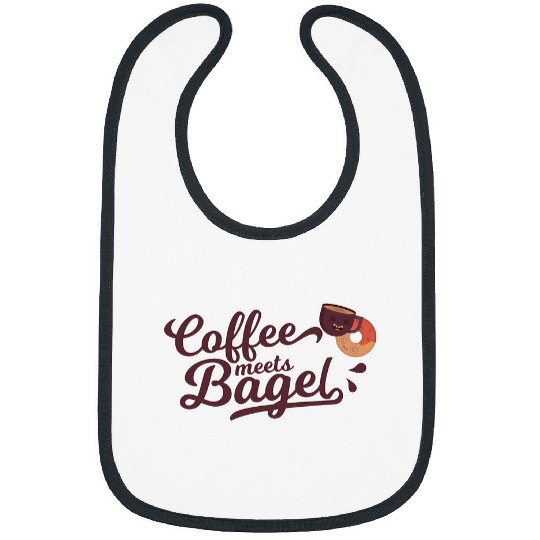 Coffee Fun Meets Bagel Funny Coffee Quote design Bibs