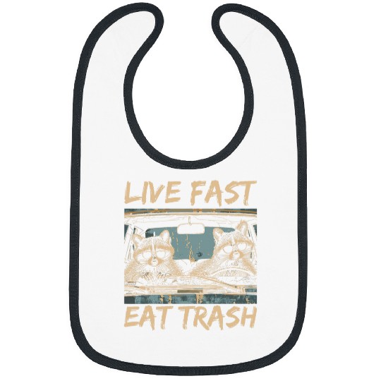 Raccoon Pet Live Fast Eat Trash Street Cats Squad Bibs