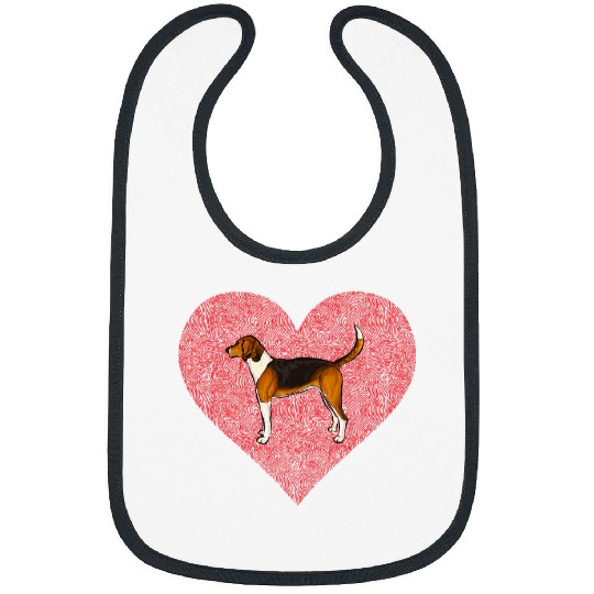 American Foxhound Valentines Day Dog Love Fingerprint Bibs