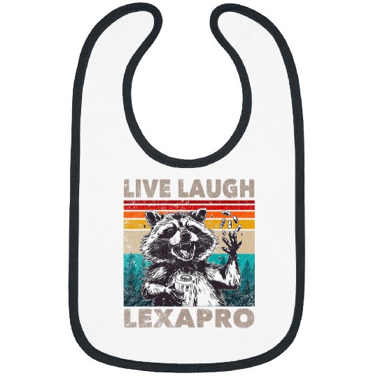 Raccoon Pet Live Laugh Lexapro arcastic Snarky Raccoon Adult Joke Bibs