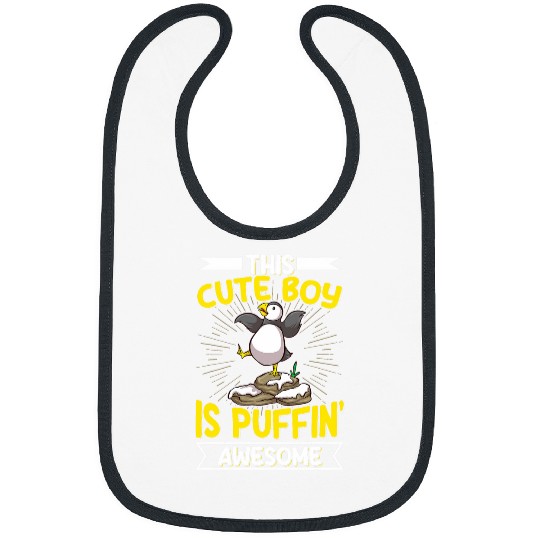 Mens Iceland Travel Puffin Birding Quote for a Puffin boy Bibs