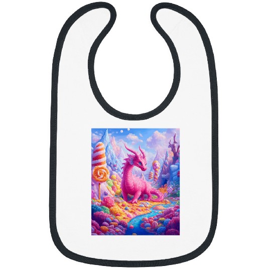 Dragon Pet Whimsical Dragon in Candyland Bibs