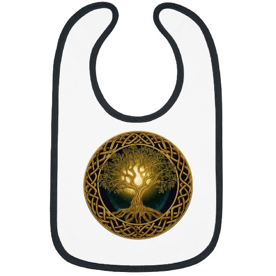 Viking Knot Yggdrasil on Celtic Sun and Moon Tree Of Life Bibs