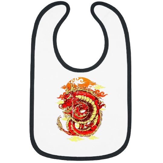 Dragon Pet Distressed Traditional Japanese Dragon Artistic Bibs