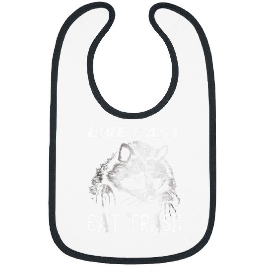 Raccoon Pet Live Fast Eat Trash Panda Funny 3 Bibs
