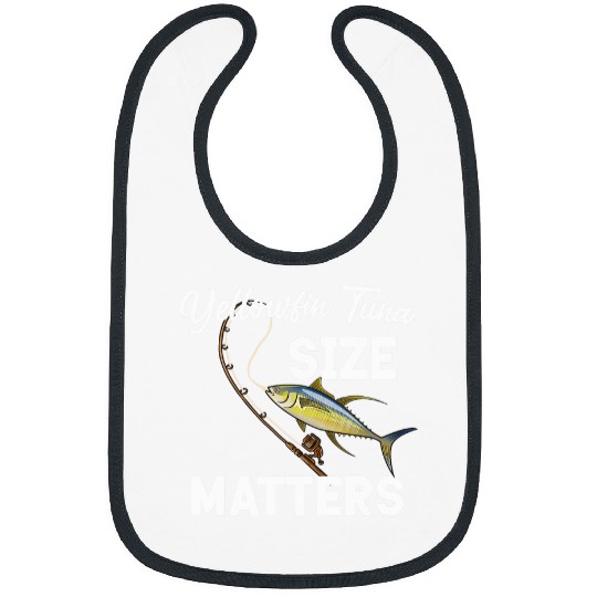 Mens Size Matters Funny Yellowfin Tuna Fishing Mens Idea Bibs