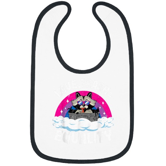 Raccoon Pet Love Trash Equality Raccoon Rainbow Bisexual Flag Bi Pride Bibs
