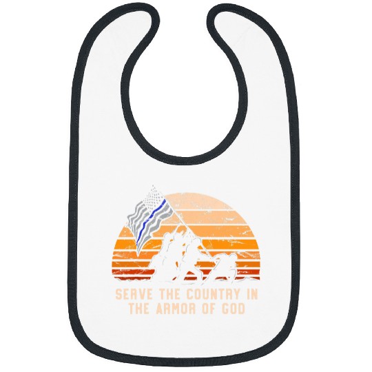 Serve in the Armor of God Thin Blue Line Police Officer Bibs