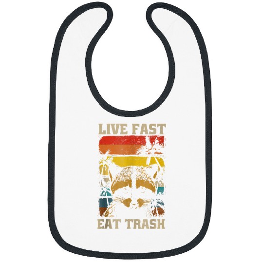 Raccoon Pet live fast eat trash panda 3 Bibs