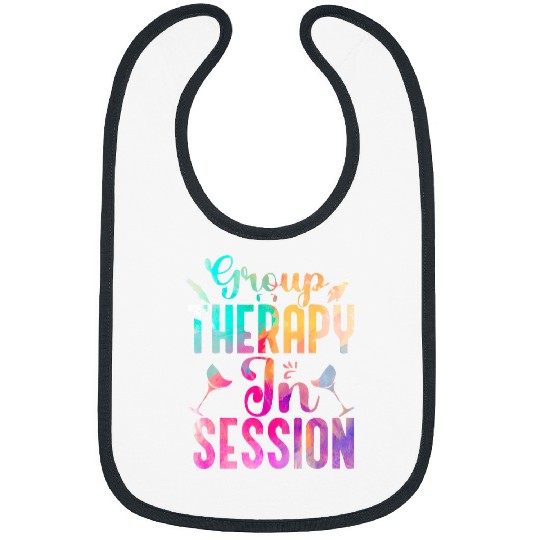 Wines Fun Group Therapy in Session Funny Group Drinking Bibs