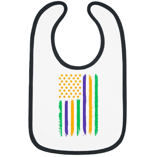 US Mardi Gras American Flag Pingpong Celebration Gift Bibs
