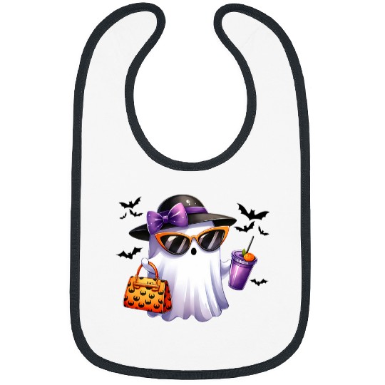 Coffee Fun ghosts Pumpkin Boojee Coffee Spooky Season Halloween Bibs