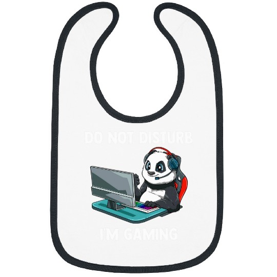 Panda Pet Do Not Disturb Funny Video Gaming Panda Gamer Bibs
