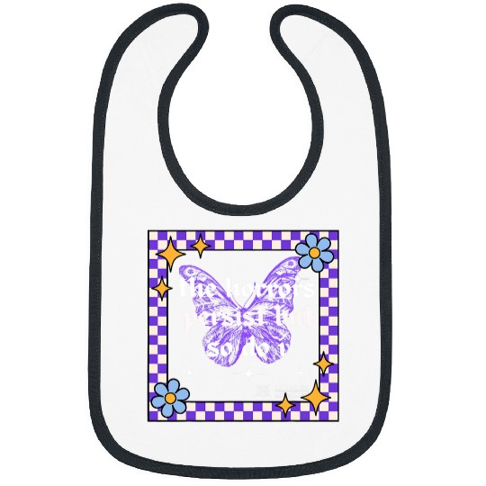 The Horrors Persist But So Do I Humor Flower Butterfly Retro Bibs