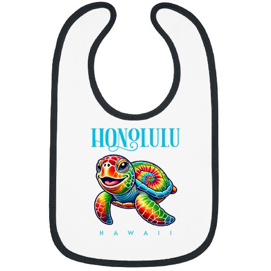 Turtle Pet Honolulu Hawaii Smiling Tie Dye Sea Turtle Bibs