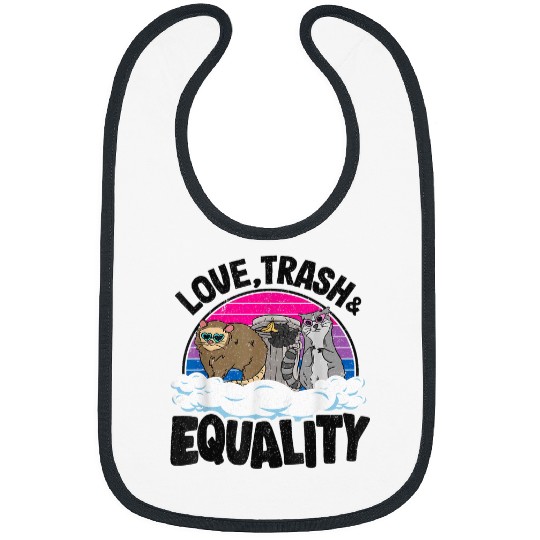 Raccoon Pet Love Trash Equality Opossum Raccoon Bisexual Flag Bi Pride Bibs