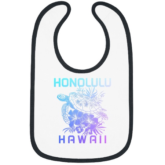 Turtle Pet Honolulu Hawaii Sea Turtle Hawaiian Surfer Souvenir 1 Bibs
