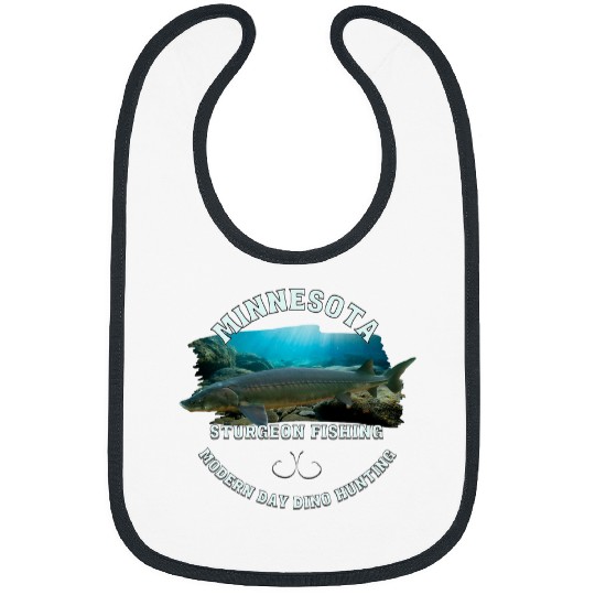 Minnesota Sturgeon Fishing Modern Day Dino Hunting Bibs