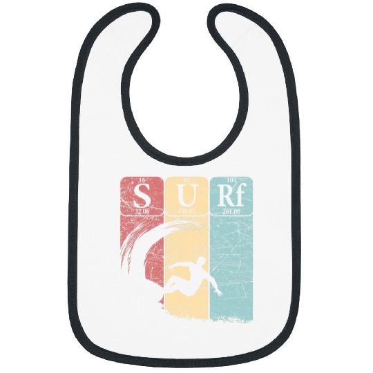 Surf Periodic Table Elements Surfing Surfboard Vintage Bibs