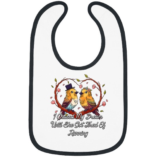 She Got Tired Of Running Wedding Proposal Groom Engagement Bibs