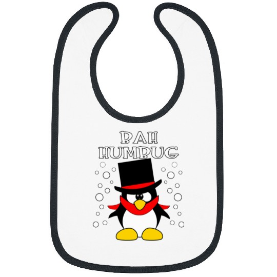 Penguin Pet Bah Humbug Grumpy Penguin Funny Ugly Christmas Sweater Bibs