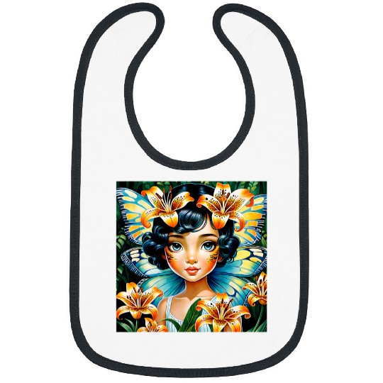 Tiger Lily Fairy in the Garden Bibs