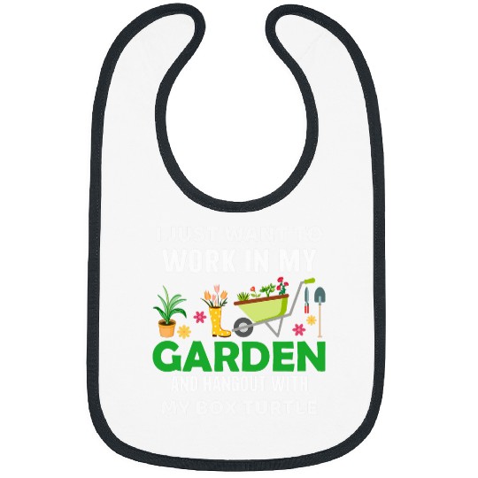 Turtle Pet My Box Turtle Gardener Pet Lover Gardening Plants Bibs